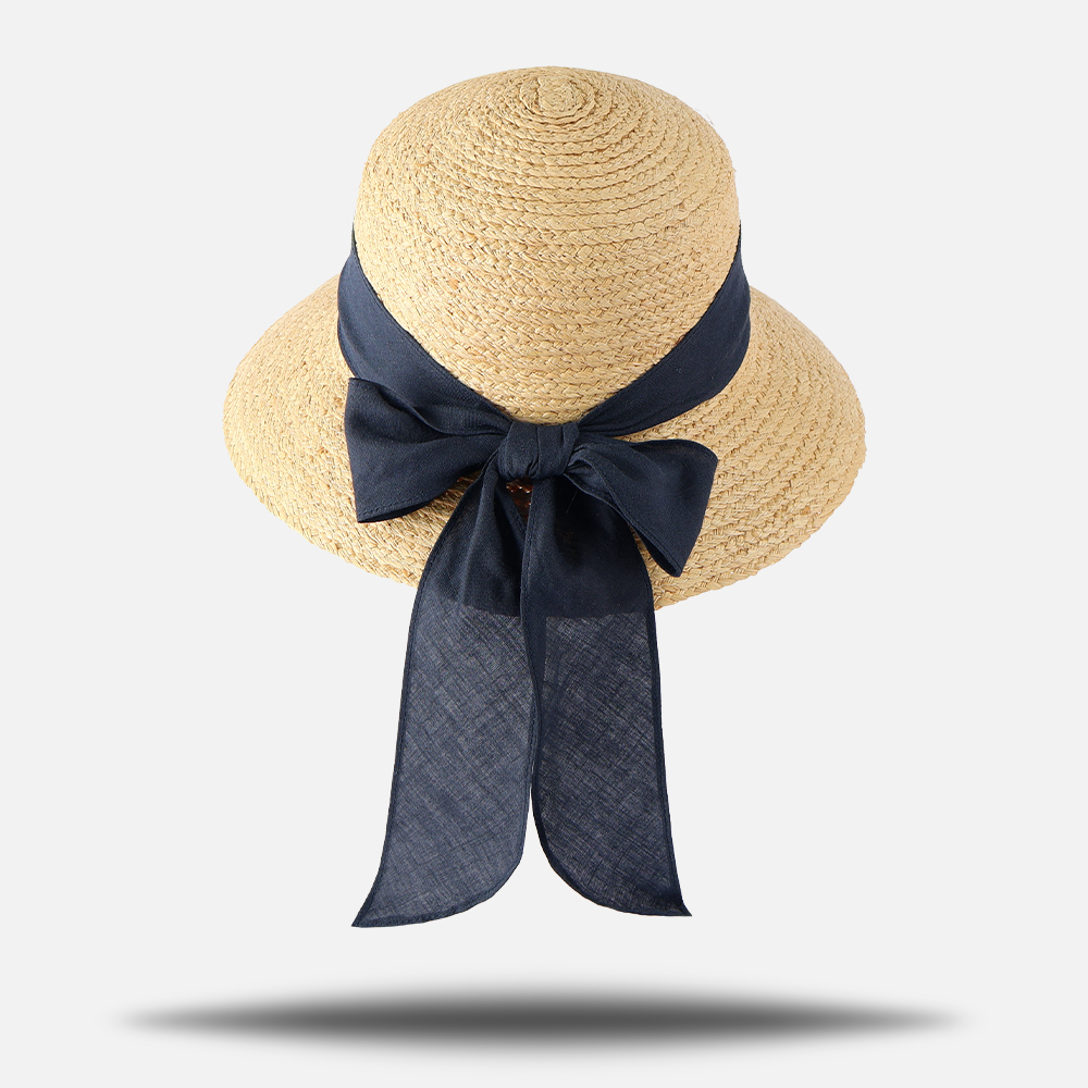 리본 라피아햇 밀짚모자 여성 버킷햇 여자 휴양지 모자
