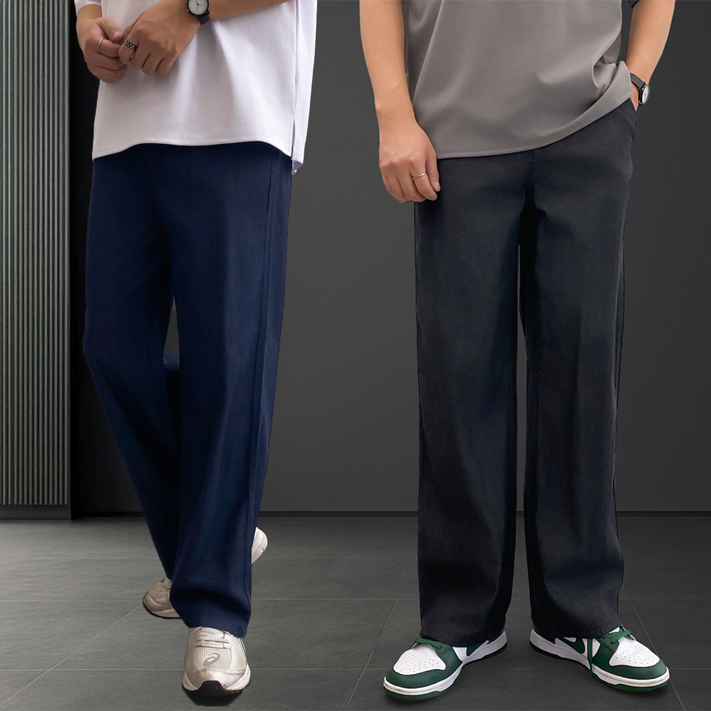 1+1 남성여름청바지 블랙진 쿨청바지 - 메인 이미지