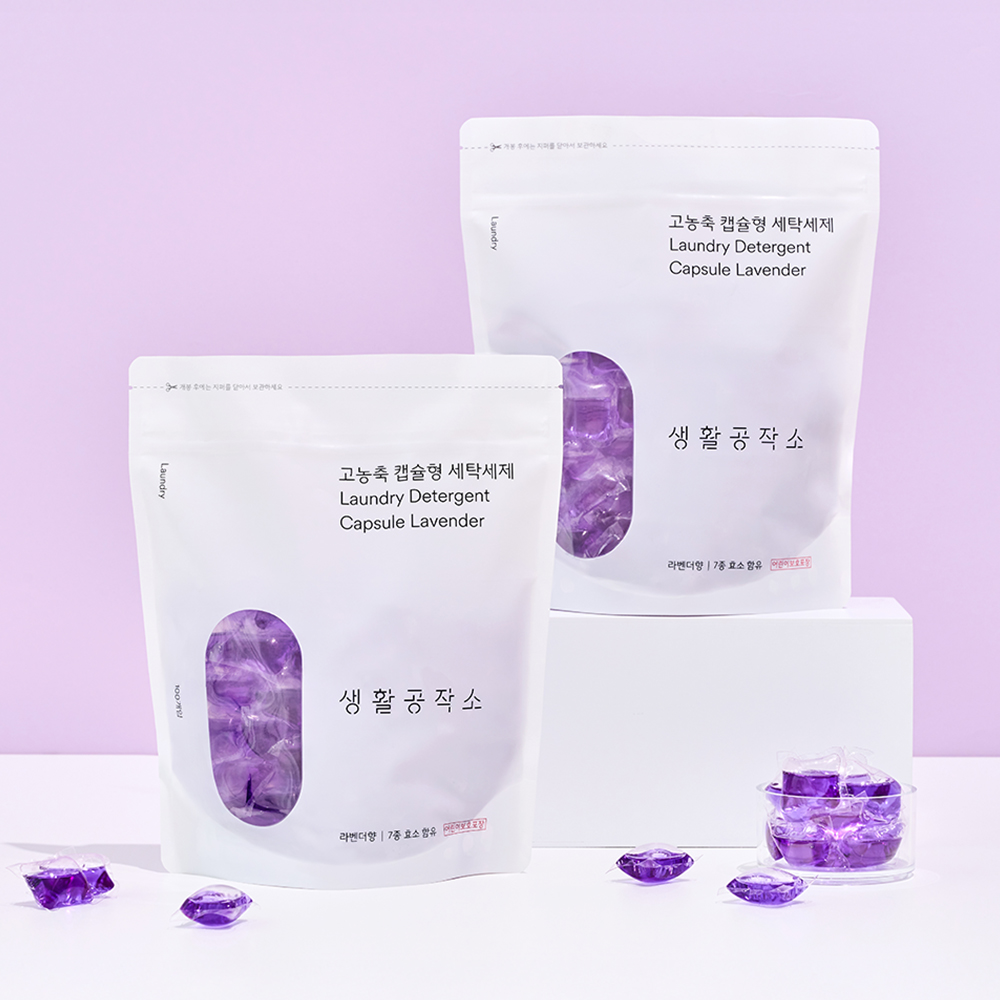 생활공작소 통돌이세제 드럼세탁기 캡슐세제 100개