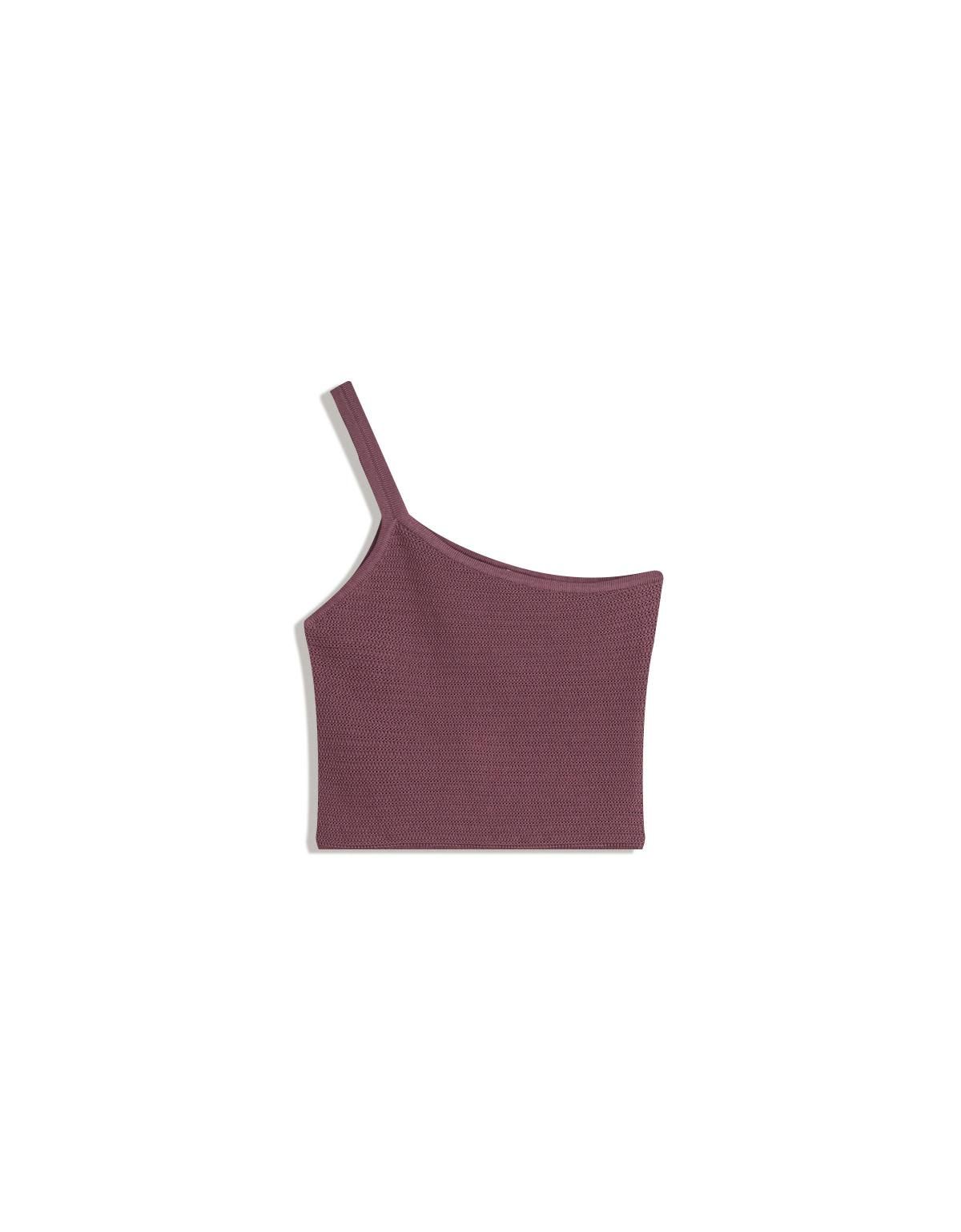 버쉬카 비대칭 텍스처 민소매 탑 8890/663 VIOLET - 상품 이미지