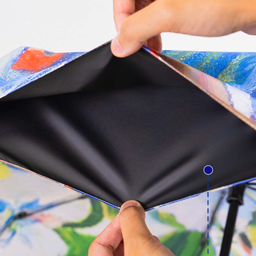 메종아르떼 양우산 스카이블루 꽃무늬 2겹원단 자외선차단 미니 우산겸용 우양산 열차단