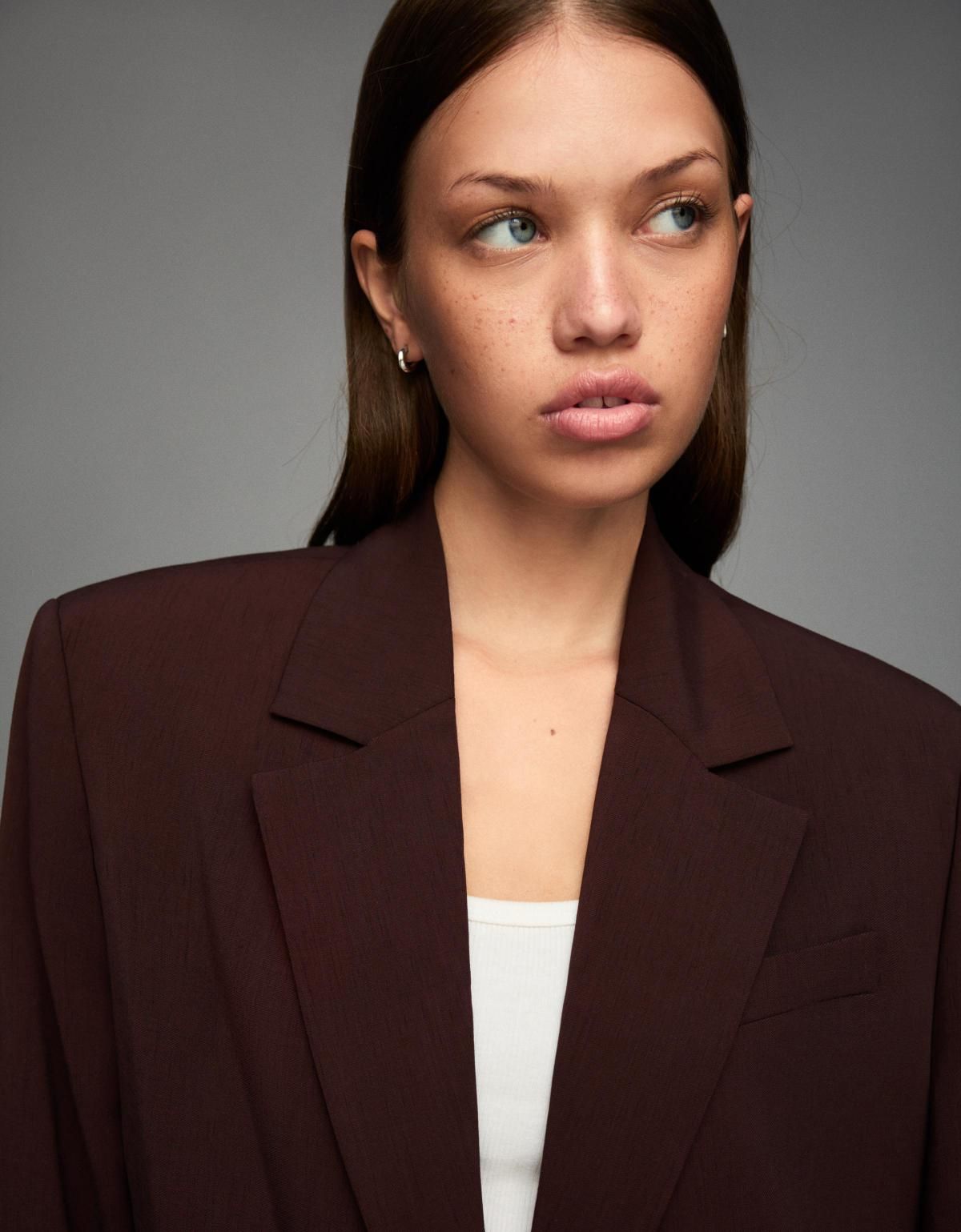 버쉬카 테일러드 백스트랩 블레이저 6537/710 BROWN - 상세 이미지 4