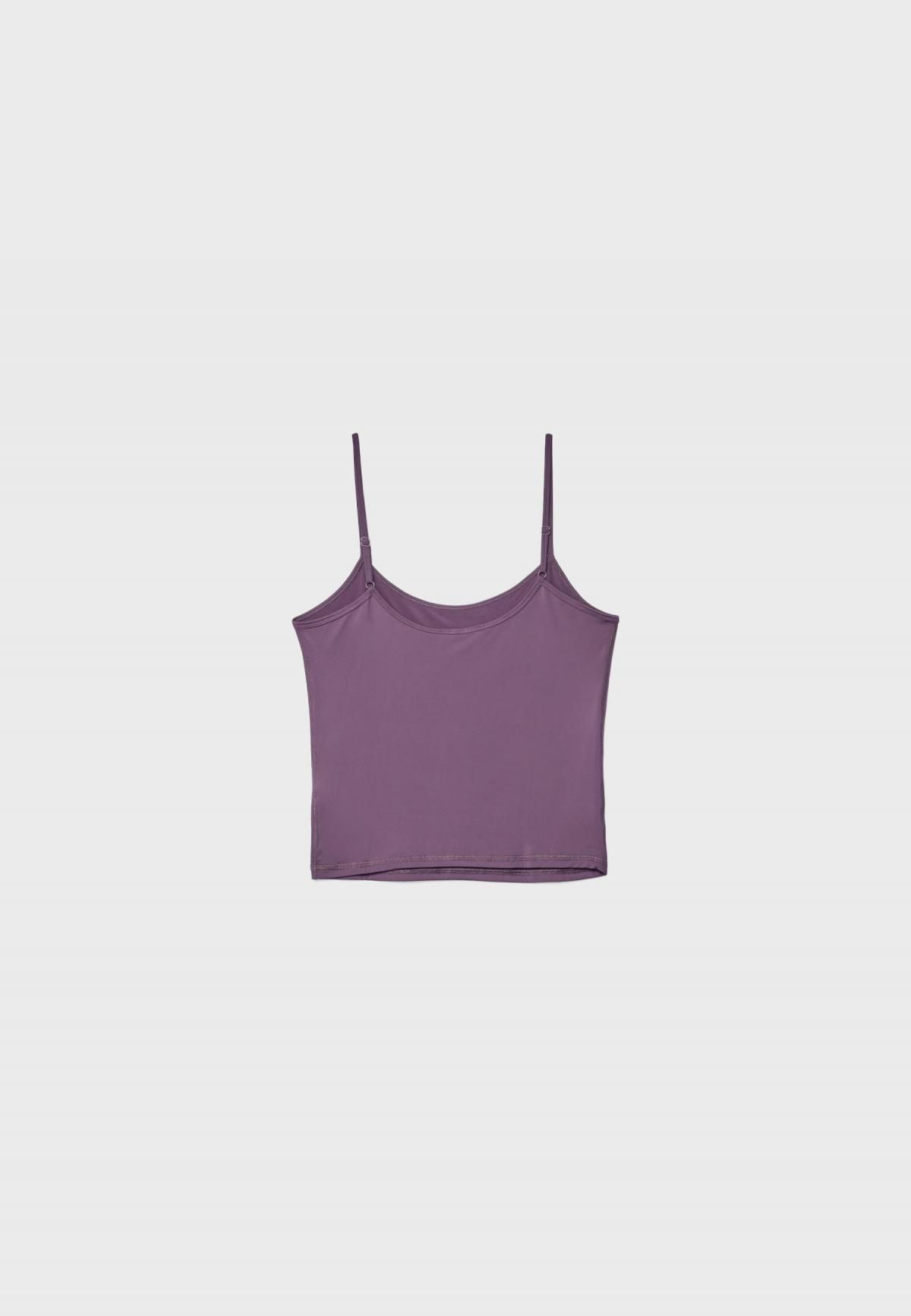 스트라디바리우스 베이직 슬림핏 라운드넥 스트랩 캐미솔 탑 7680/876 PURPLE - 상세 이미지 2