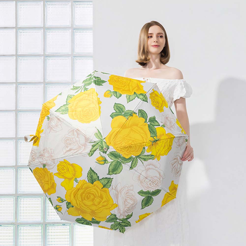 메종아르떼 양우산 스카이블루 꽃무늬 2겹원단 자외선차단 미니 우산겸용 우양산 열차단