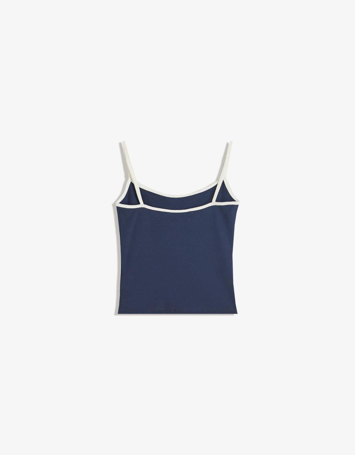버쉬카 미니멀 슬림핏 스트랩 민소매 탑 3941/443 NAVY - 상세 이미지 5