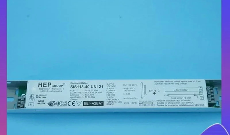 HEP 밸러스트 SIS118-40 UNI T8 20W30W40W T5 24W39W100-277V 넓은 전압