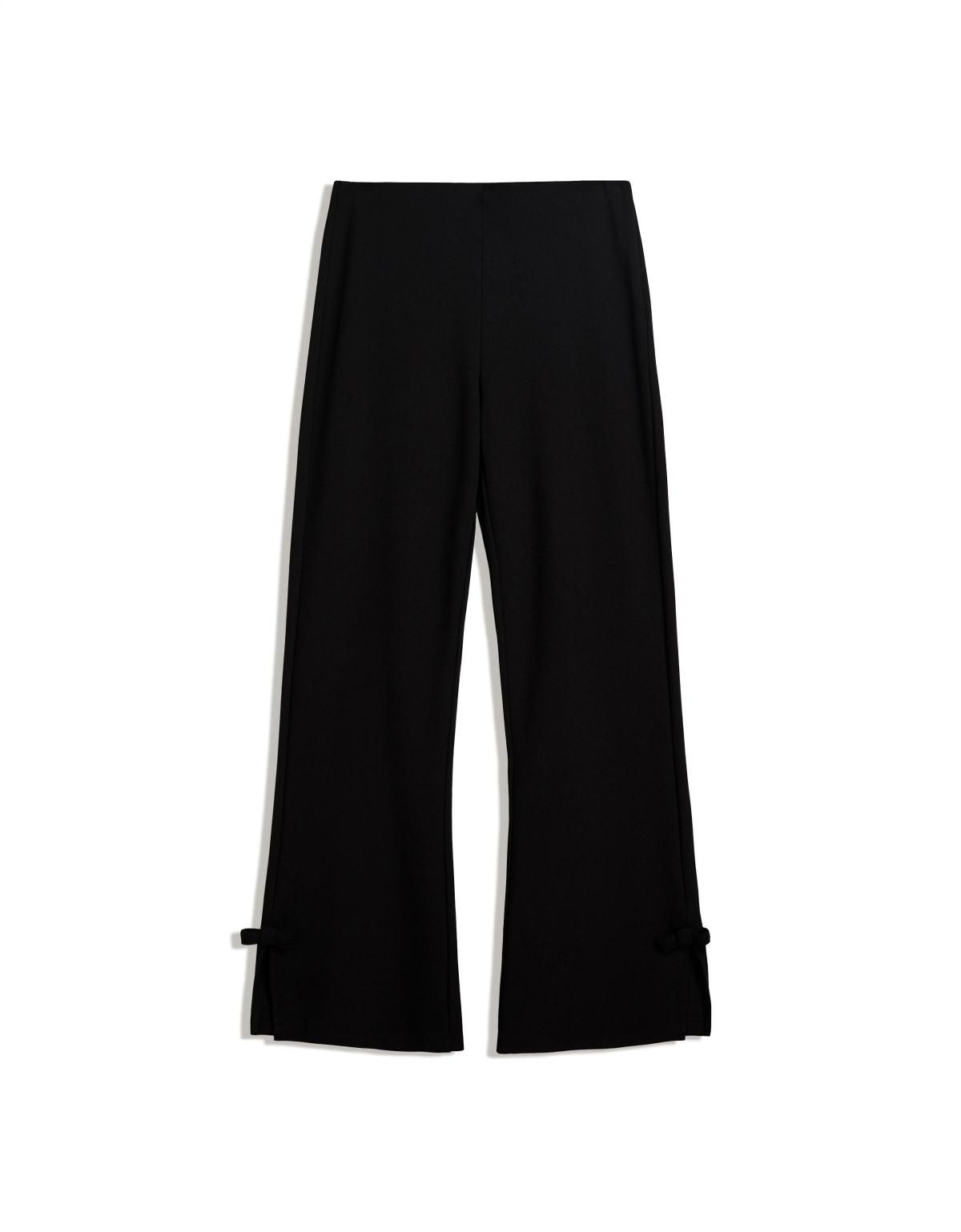 버쉬카 블랙 리본 부츠컷 플레어 팬츠 5101/360 BLACK - 상세 이미지 3
