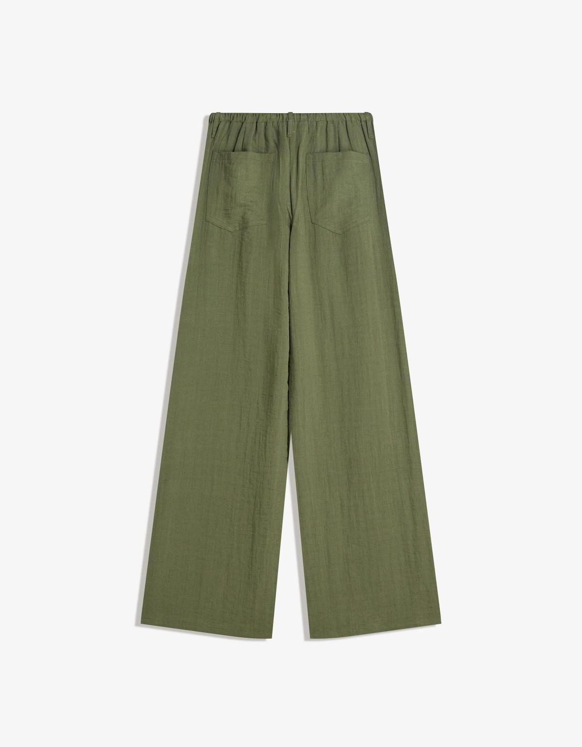 버쉬카 카키 내추럴 루스핏 와이드 팬츠 5093/741 GREEN - 메인 이미지