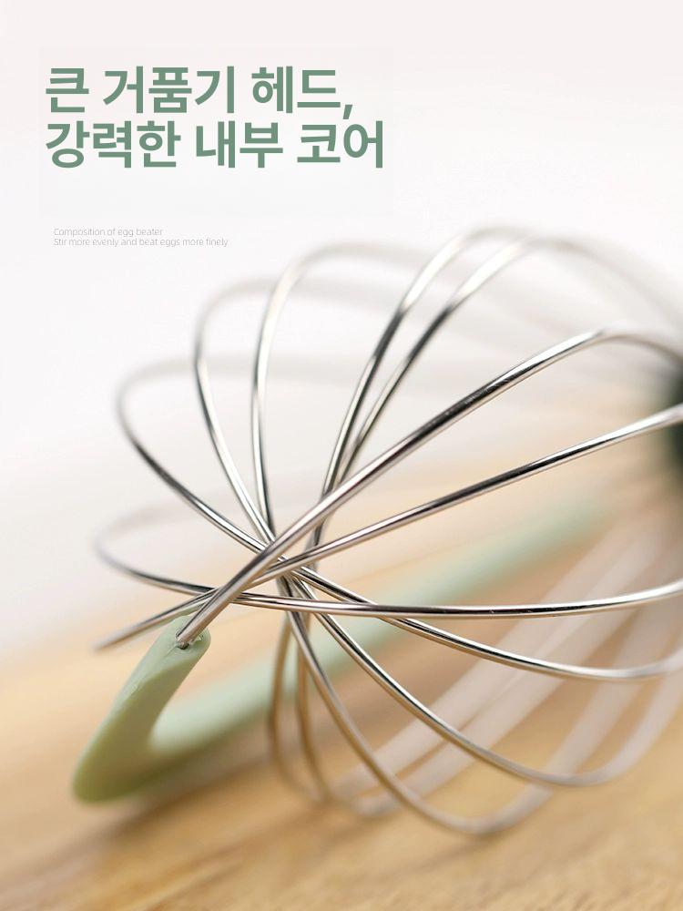 자동 거품기 계란 믹서 생크림 도구 휘핑 블랙 표준모델 12인치 거품기+실리콘 주걱