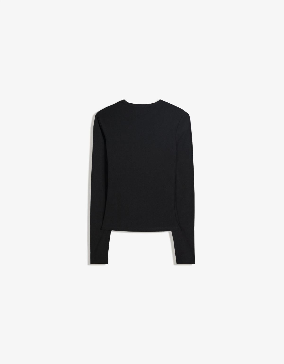 버쉬카 미니멀 베이직 긴팔 티셔츠 7802/152 BLACK - 상세 이미지 3