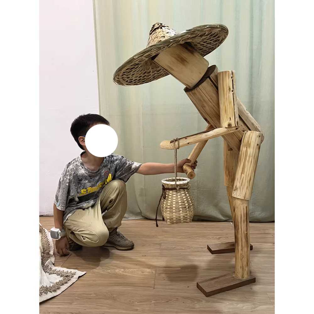 원목 허수아비 장식 정원 인테리어 소품 감성 조형물 나무 인형 (높이 80cm) - 상세 이미지 5