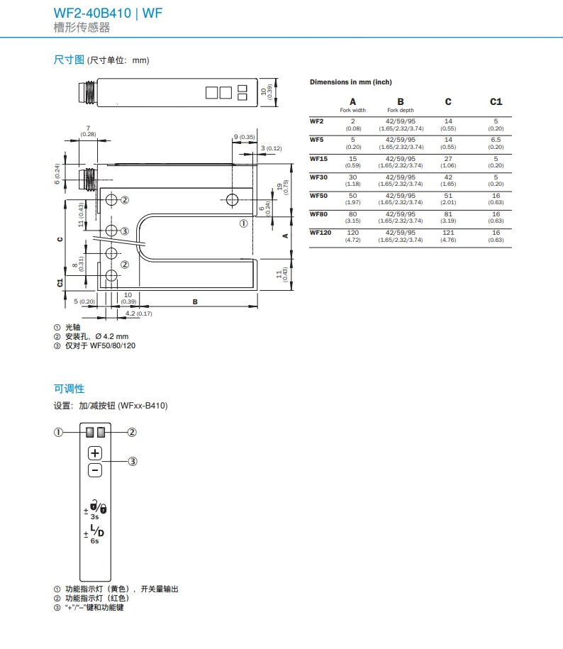 오리지널 독일 WF2-40B410 라벨링 기계 라벨 센서 WFS3-40N415