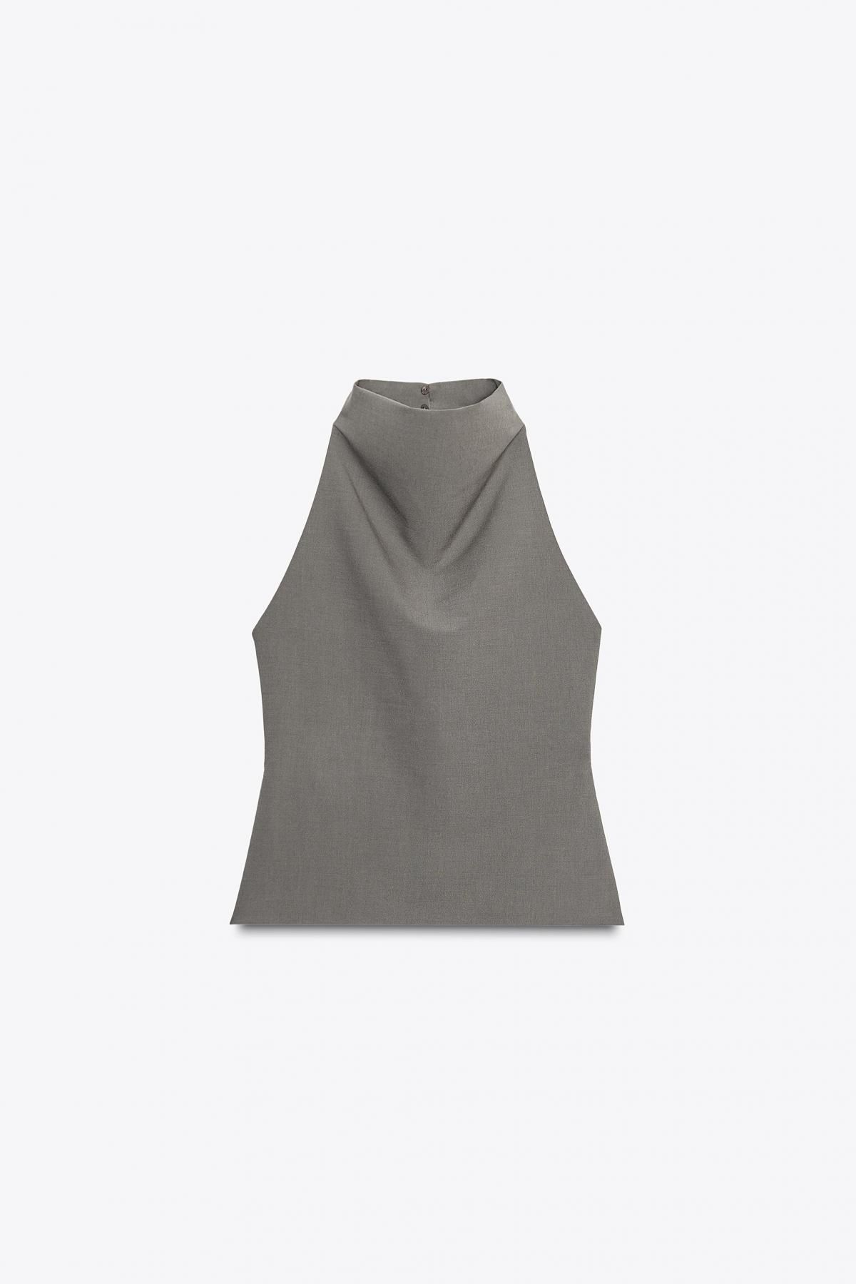 자라 트렌디 오픈백 홀터넥 민소매 탑 3067/129 GREENISH - 메인 이미지