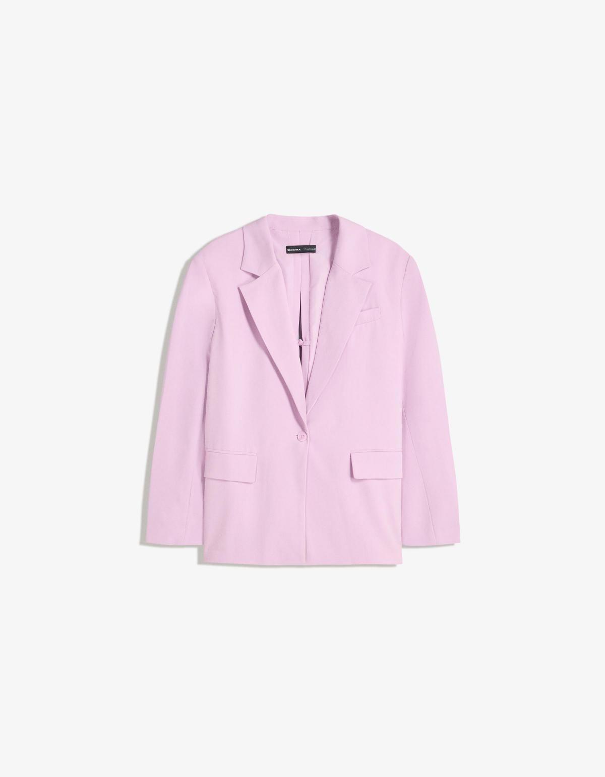 버쉬카 페미닌 백스트랩 테일러드 블레이저 6537/710 PINK - 상품 이미지