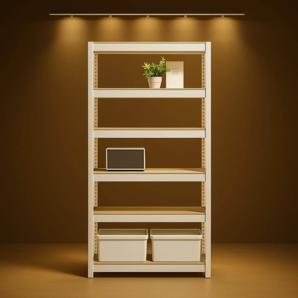 선반 수납선반 다용도 철제 벽 팬트리 선반장 무볼트 랙 홈던트 6단 300300750