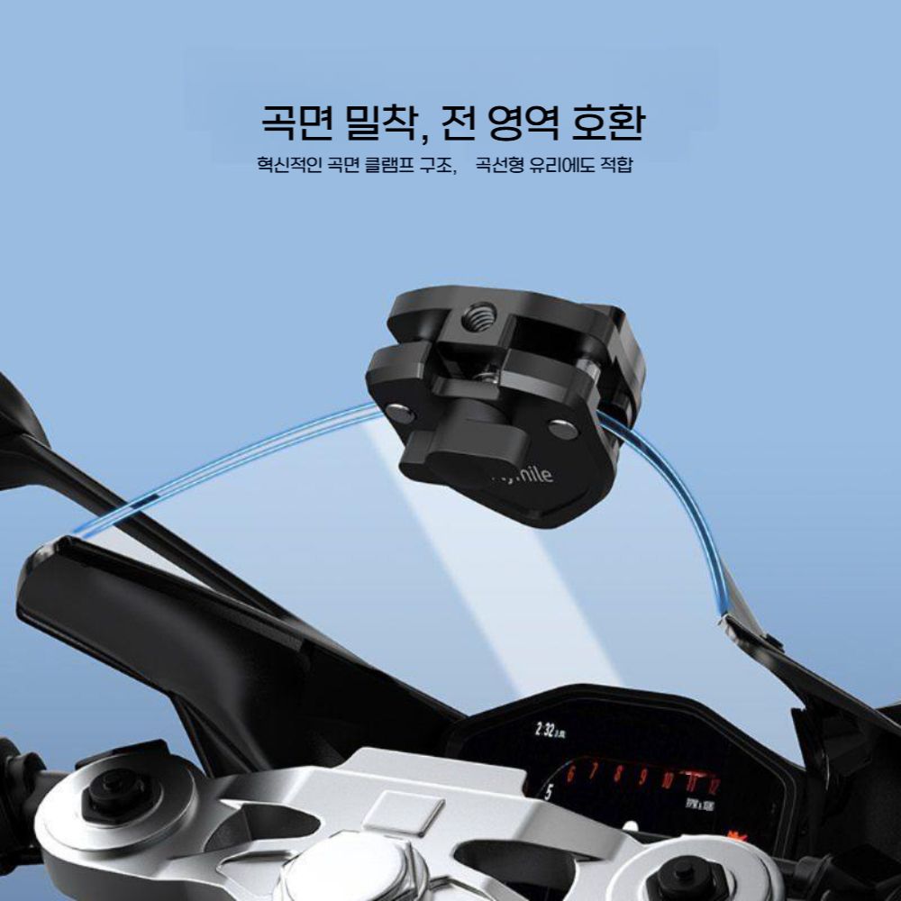 DJI 오즈모 360 윈드 실드 클램프 오토바이 유리 클립 고정 거치대 - 상세 이미지 4