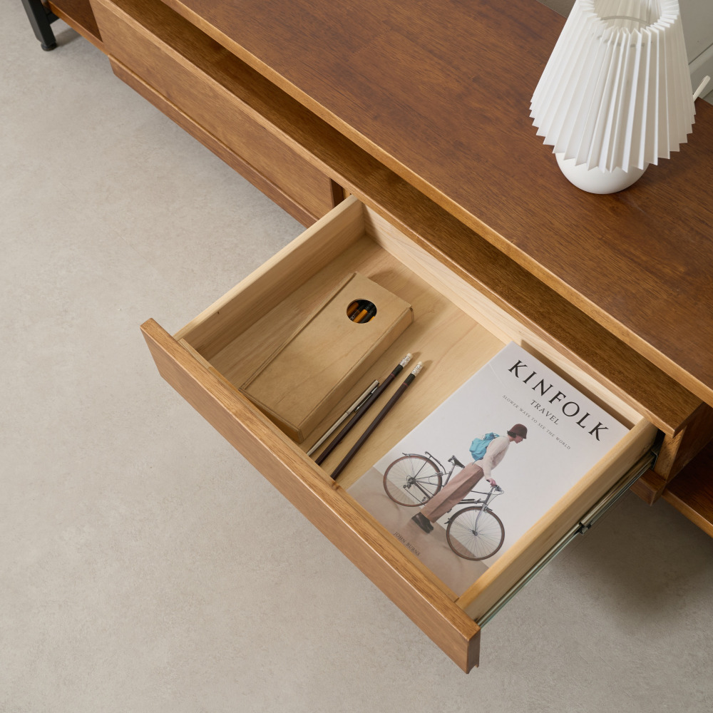 브휘트 2400 원목 높은 안방 티비장 거실장 tv다이 서랍장