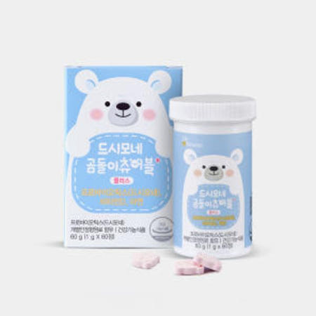 | 드시모네 | 곰돌이 츄어블 플러스 (20억+아연+비타민D) 60캡슐, 1개 포뮬러 핵심균주 먹기편한 편의성 유산균