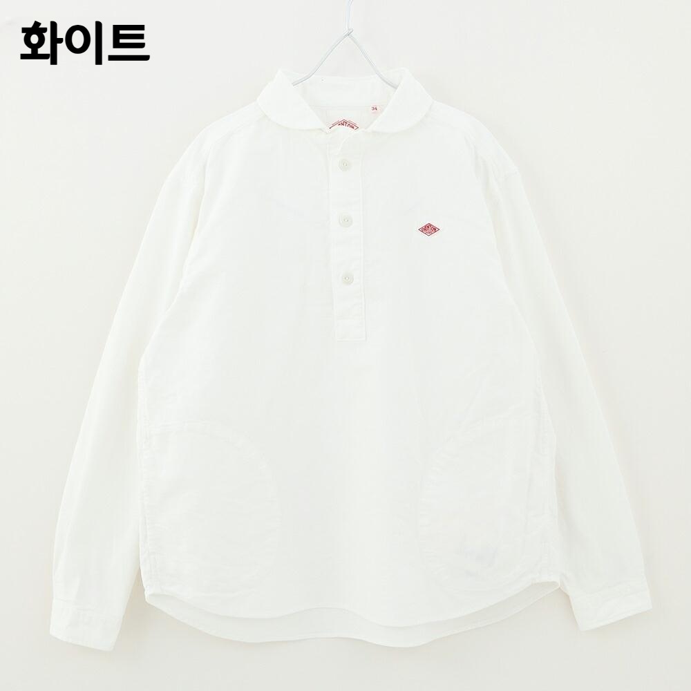 단톤 옥스포드 라운드 칼라 풀오버 긴팔셔츠 여성 DT-B0281SOX 34 화이트 이미지 7