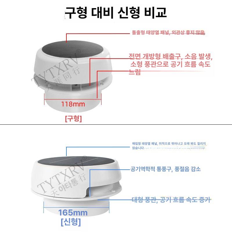 카라반 원형 환풍기 배기 버섯머리 온냉수전  버섯머리+12V 정숙 팬 0100032 - 상세 이미지 4