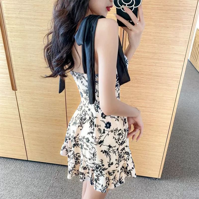 발레코어룩 모노키니 비치룩 호캉스 휴양지룩 바캉스 플라워 스틸 브래지어 M 추천45.0-50.0kg - 상세 이미지 2