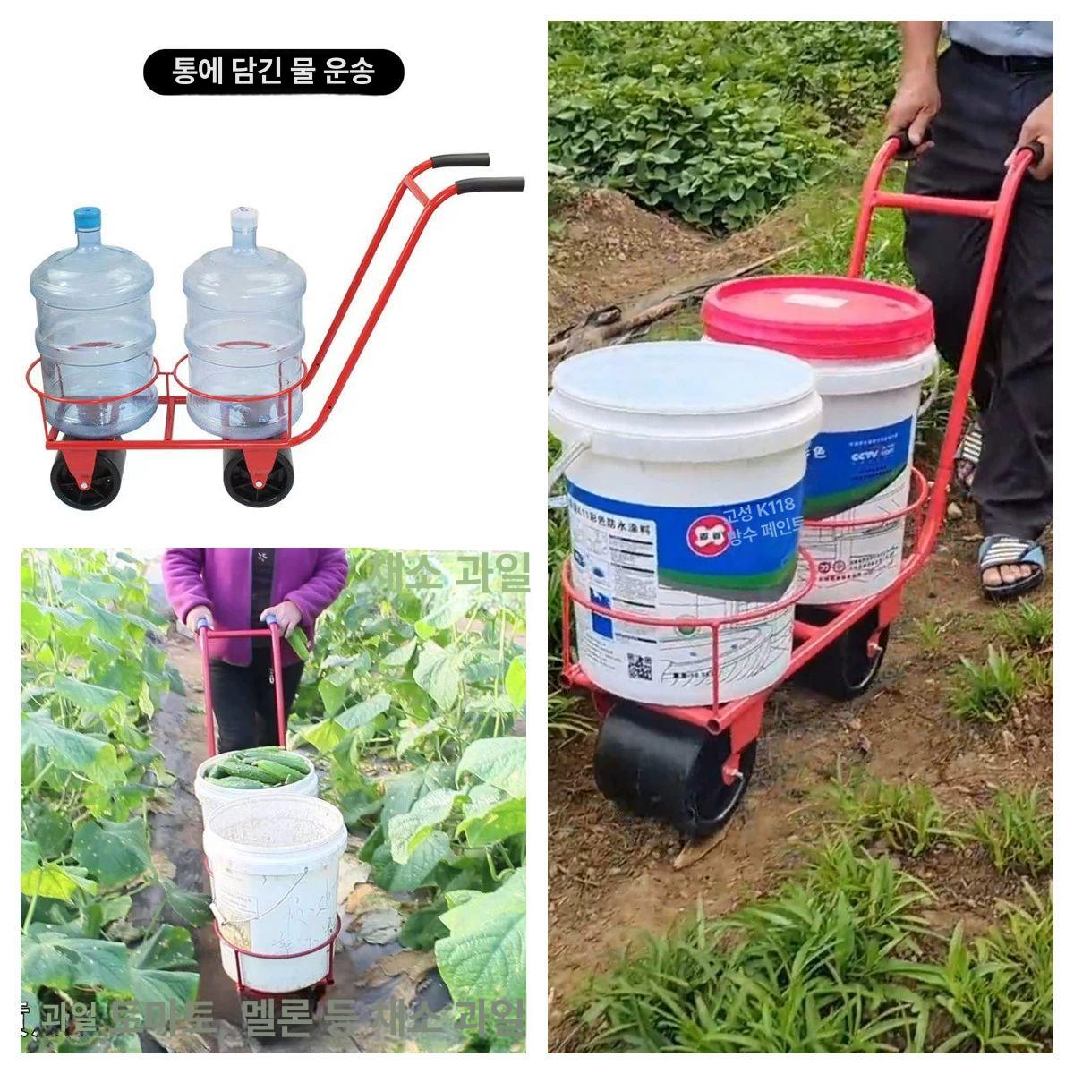 고추따는 기계 따기 작업용 고추밭 딸기 이동 온실 농사 평판 수확차 1대 2개바인딩로프포함 - 상세 이미지 2