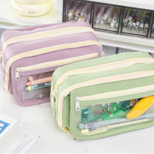 초등 고학년 대용량 필통 투명포켓 포카 수납 3단 파우치 실사용 후기 | 효과 있을까? - 상품 이미지 4