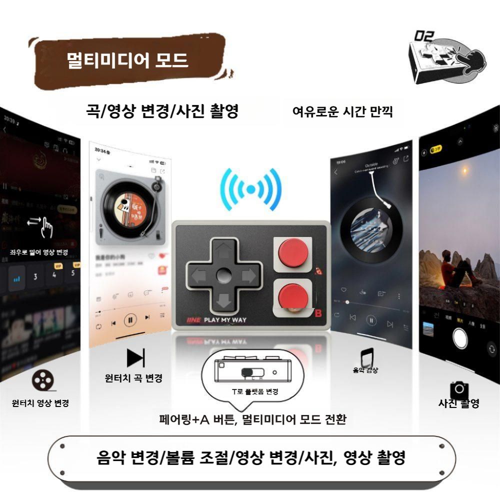 아이네 레트로 포켓 미니 컨트롤러 핸즈프리 필수템 숏폼 사진 촬영 전자책 스마트폰 컨트롤러 미니 컨트롤러 클래식 그레이 -L1161 - 상세 이미지 4