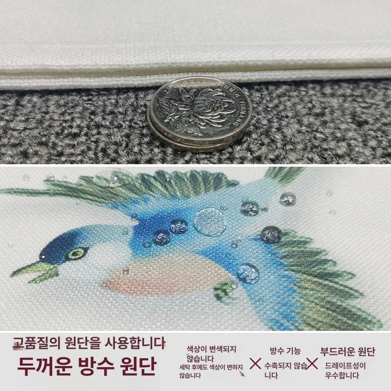 가림막 커튼 연꽃 빈티지 중문 도어 선반가리개 01 전체형 기본 막대형 70폭X120cm높이 방수 강화 - 상세 이미지 4