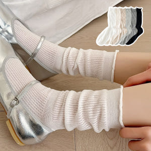 루나 시스루 얇은 여름 쉬폰 양말 데일리 골지 장목 긴목 루즈삭스 솔직 후기 | 실사용자 리뷰 분석 - 상품 이미지 1