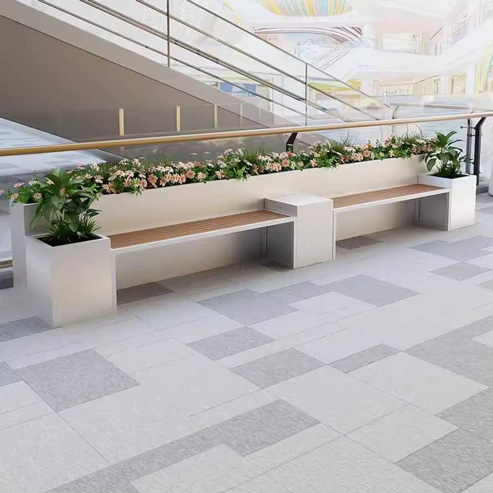 야외 벤치 화단 의자 공원 쉼터 휴식 관공서 디자인 120cm - 상세 이미지 3