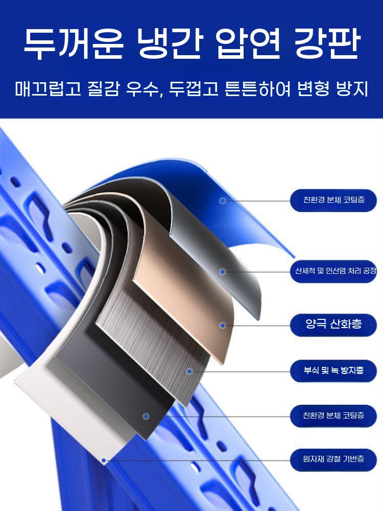 창고 철제 선반 진열대 공장 정리대 보관대 물류 랙 수납대 앵글 - 상세 이미지 3