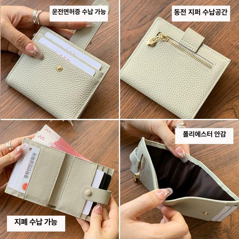 카드홀더 짧은 지갑 슬롯 신용카드 클래식 주머니 그레이 - 상세 이미지 4