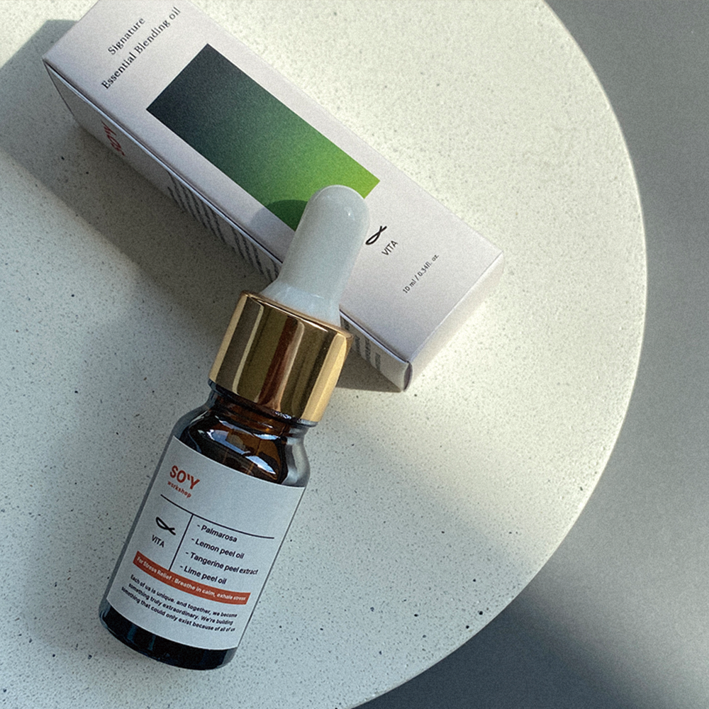 소이워크샵 천연 에센셜오일 아로마 블랜딩 숙면 스트레스 긴장 비타민, 10ml, 1개