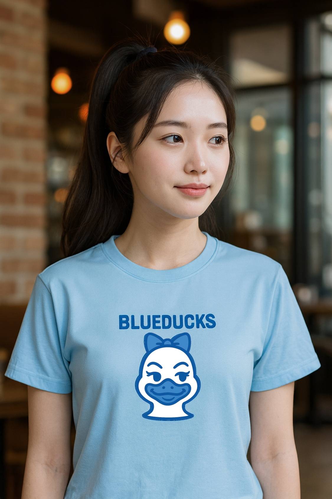 스탠다드핏 폴리 드라이 경량 반팔 티셔츠 (공용) _ BLUEDUCKS 러블리덕 캐릭터 / 6가지 색상 - 메인 이미지