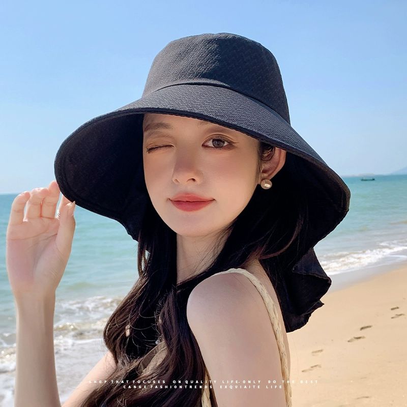 여성 해변모자 여자 보넷 밀짚 밀짚모자 여행 라탄 대두 샴페인베이지 프리사이즈 - 상세 이미지 2