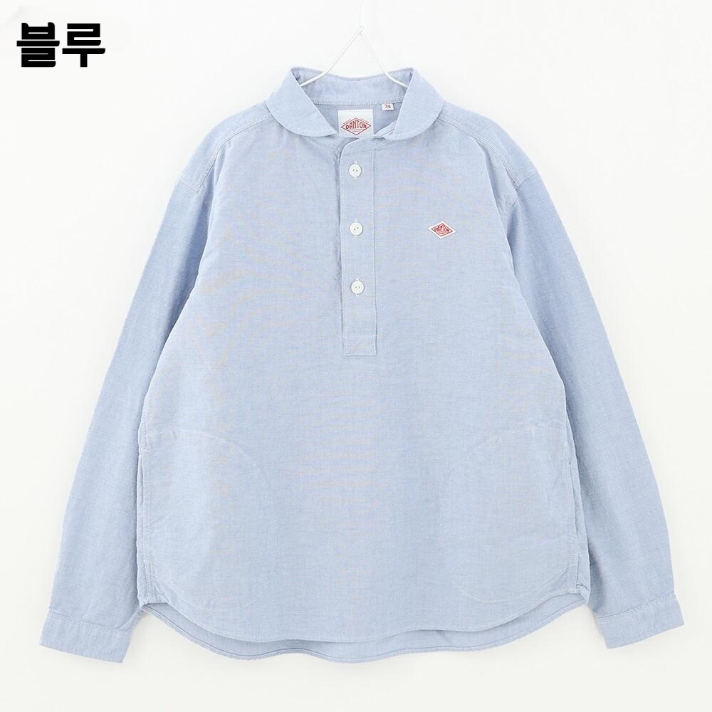 단톤 옥스포드 라운드 칼라 풀오버 긴팔셔츠 여성 DT-B0281SOX 34 화이트 이미지 8