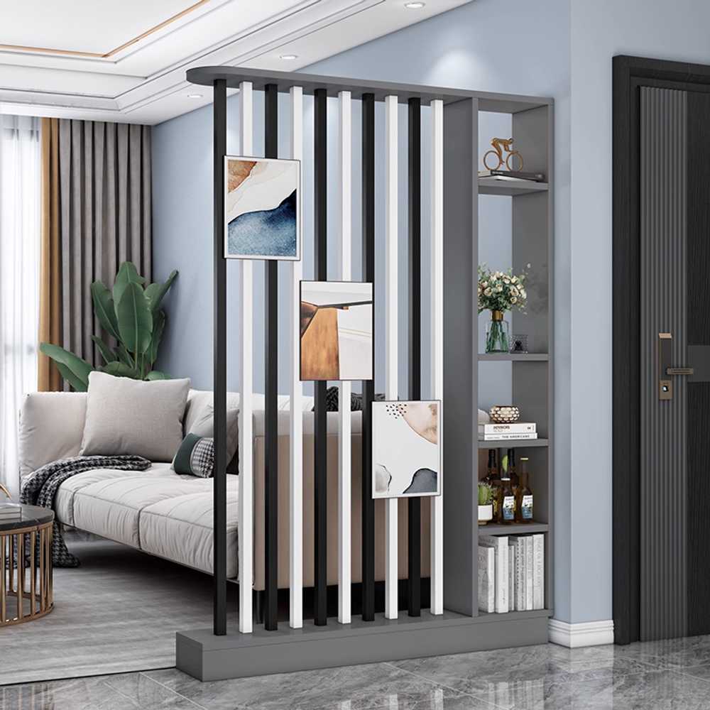 간살 파티션 인테리어가벽 공간분리 거실 주방 현관 80x24x202cm 회색+블랙관 - 상세 이미지 4