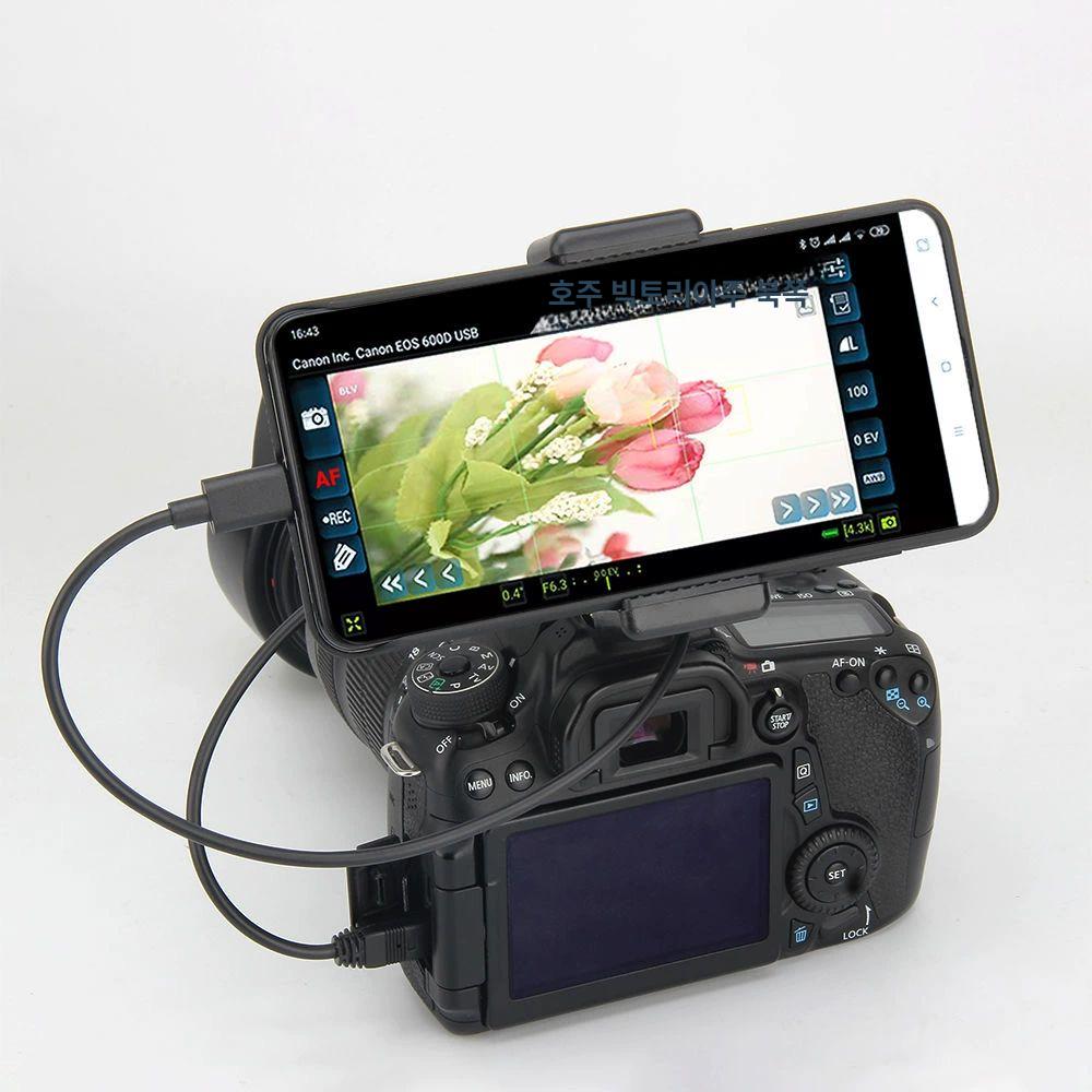 DSLR 촬영 모니터 마운트 클램프 파형 터치스크린 TYPE C to 8pin+핫슈 - 상품 이미지