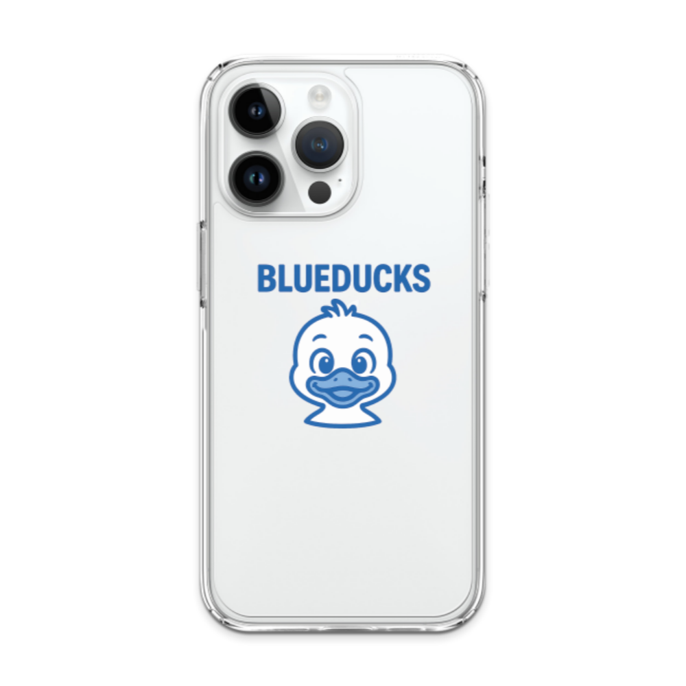 크리스탈 하이브리드 케이스 _ BLUEDUCKS 베이비덕 캐릭터 애플 아이폰 16 15 14 / 부드러운 사용감 / 충격에 강한 소재 / 일체형 하이브리드 구조 - 상품 이미지