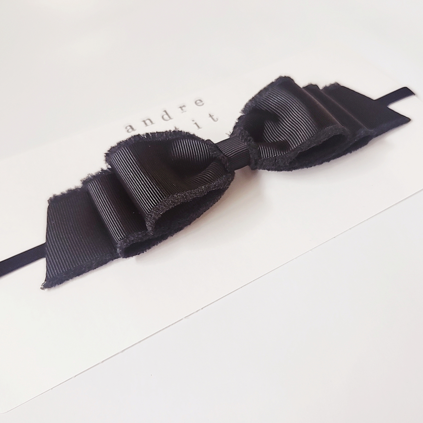 블랙골지태슬리본베이비밴드 아기머리띠 검정아기머리띠 백일아기머리띠 신생아머리띠