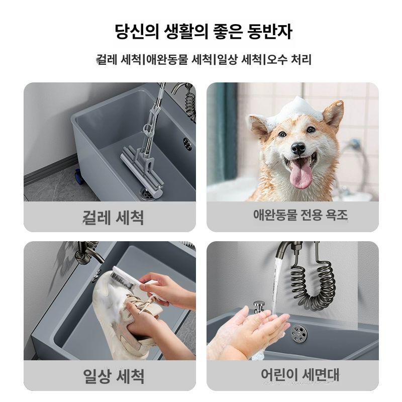 간이 식당 걸레 청소용 업소용 화장실 학교 상가 발코니 그레이 고정형 소형+전구리 분사기 - 상세 이미지 4