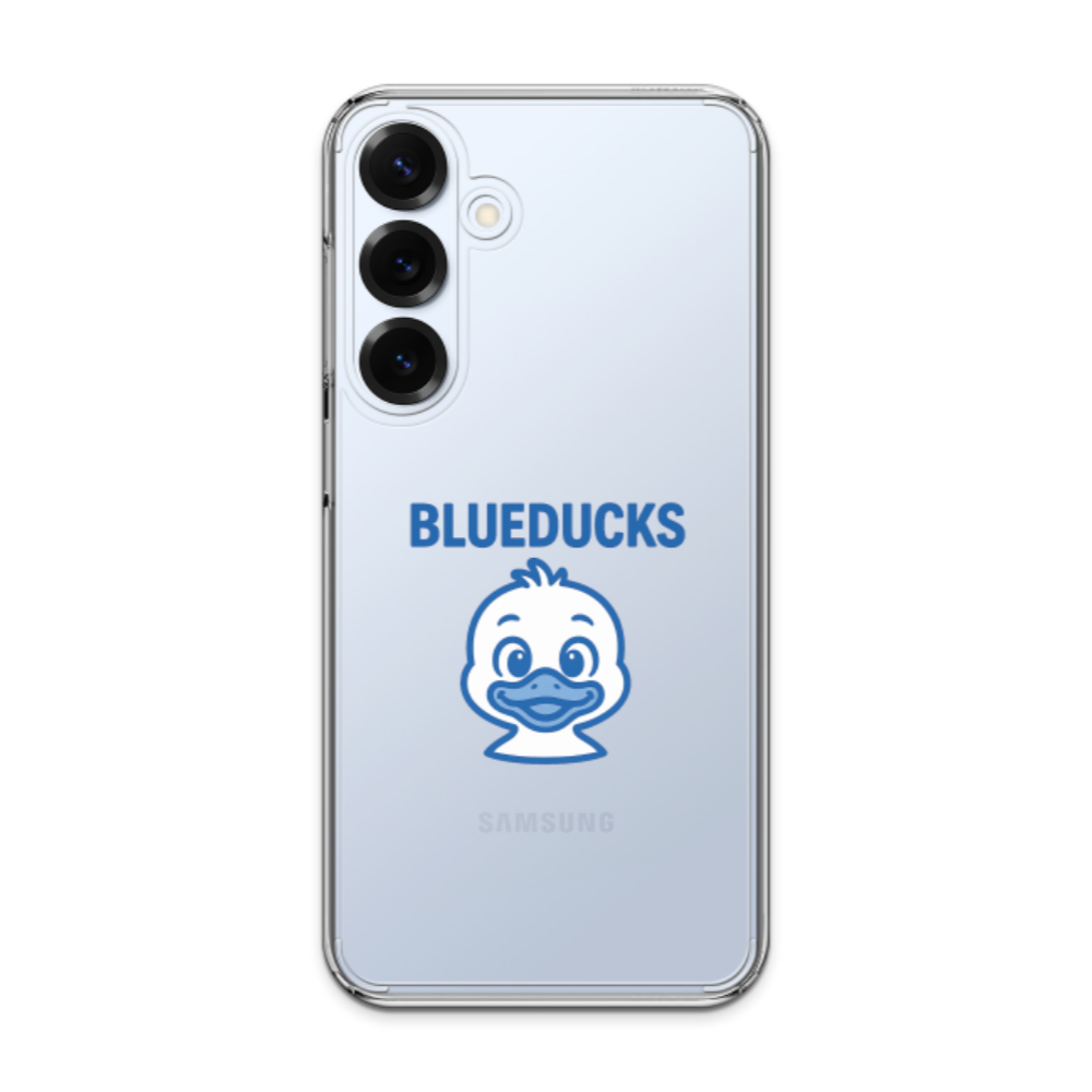크리스탈 하이브리드 케이스 _ BLUEDUCKS 베이비덕 캐릭터 삼성 갤럭시 S25 S24 S23 / 부드러운 사용감 / 충격에 강한 소재 / 일체형 하이브리드 구조 - 메인 이미지