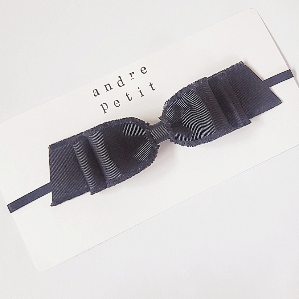 블랙골지태슬리본베이비밴드 아기머리띠 검정아기머리띠 백일아기머리띠 신생아머리띠