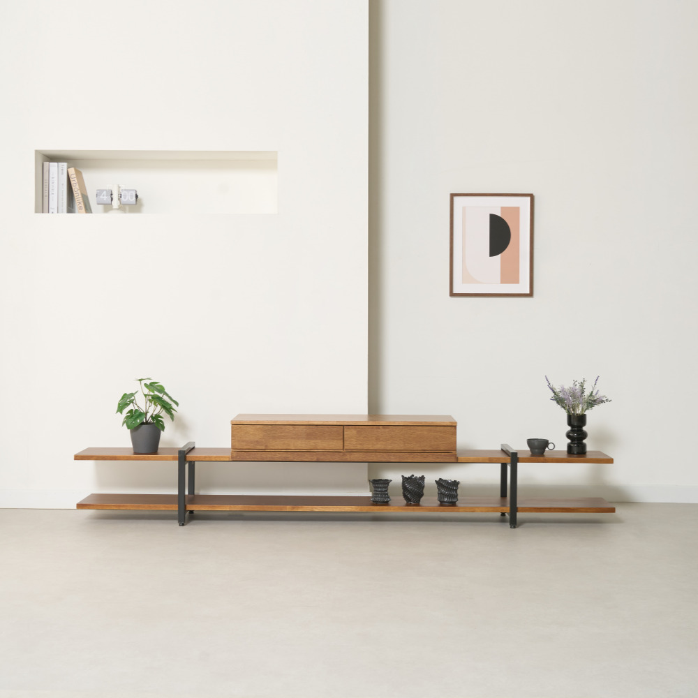 브휘트 2400 원목 높은 안방 티비장 거실장 tv다이 서랍장