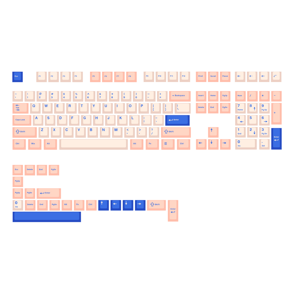 SPM PBT 기계식키보드 체리 키캡 3색 피치블루 - 상세 이미지 3