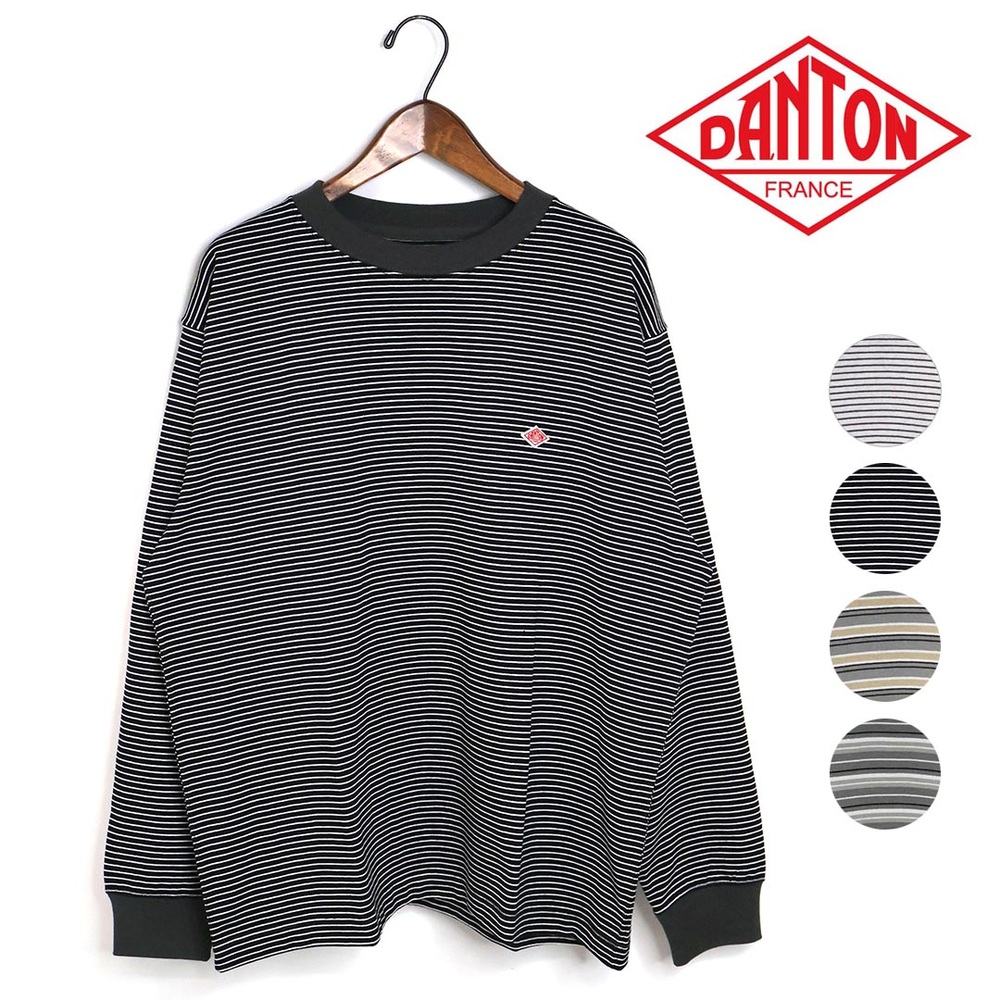 단톤 스트라이프 긴팔 티셔츠 크루넥 남성 맨투맨 DT-C0200TCB 블랙 화이트 XL