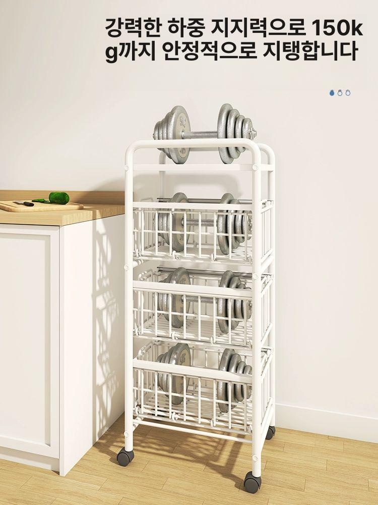 주방 틈새 트롤리 부엌 진열대 이동 정리 수납함 웨건 20cm 32cm 5층 1판 B - 상세 이미지 4