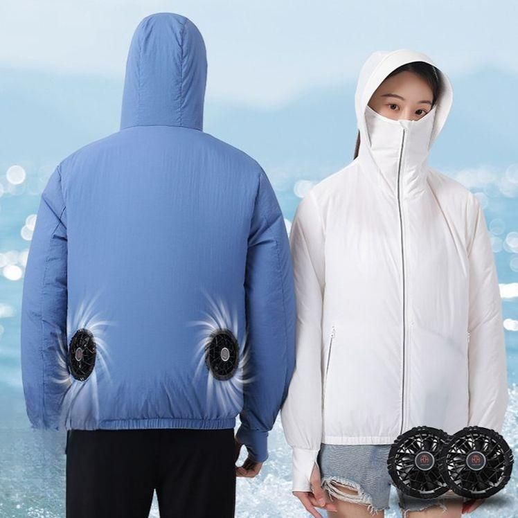노가다 긴팔 선풍기 잠바 여성 팬 바람막이 점퍼 시원한 작업 외투 여름 옷 - 상품 이미지