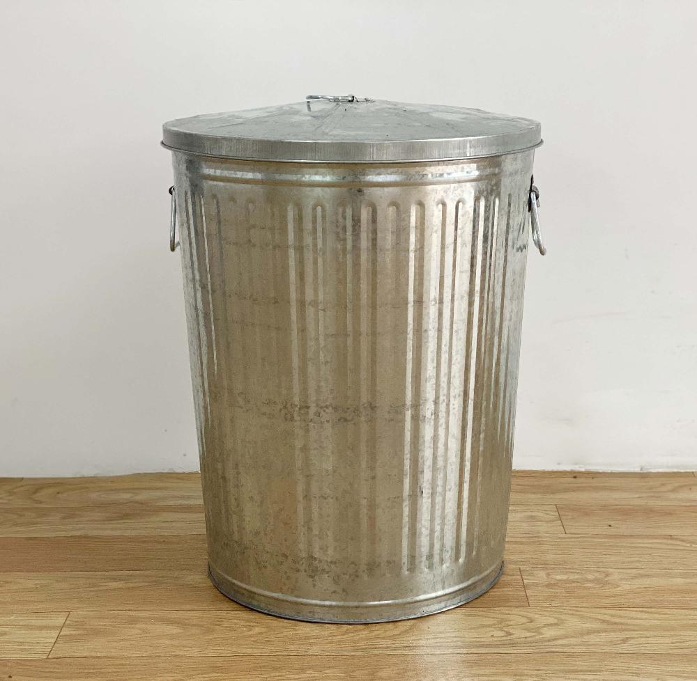 양철 쓰레기통 55L 75L 120L 연소통 철제 쓰레기 휴지통 원형 양동이 이미지 6